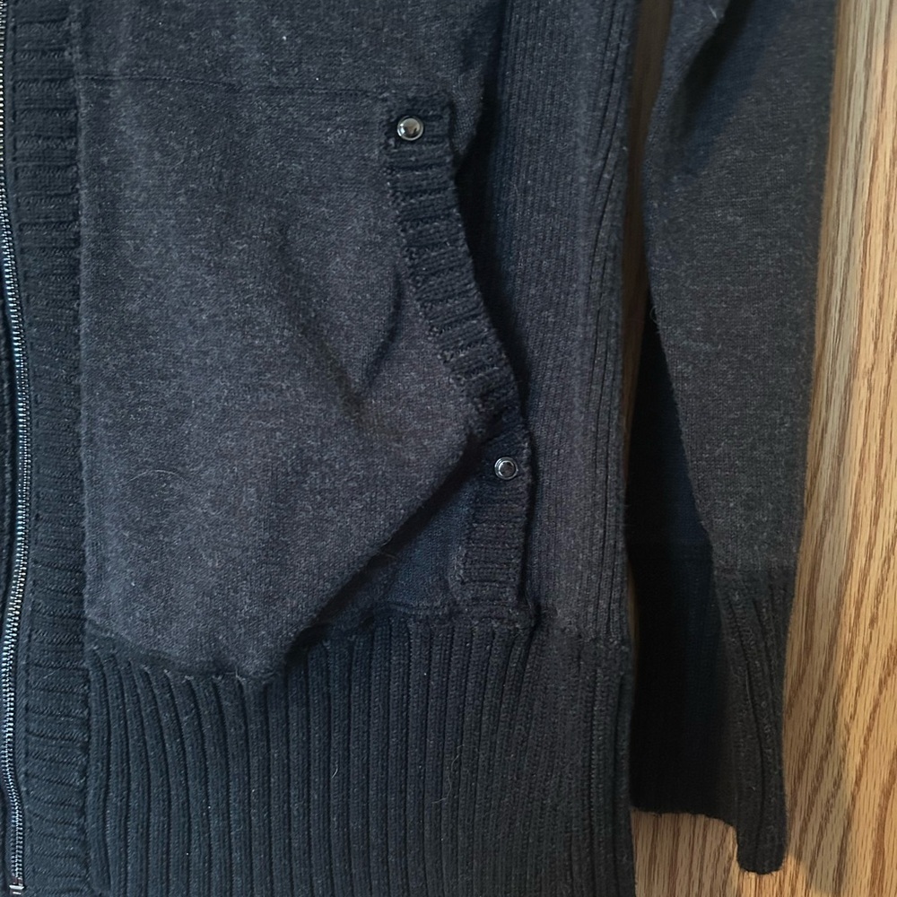Cache Black Ribbed Collar Jacket XL - Picture 5 of 14